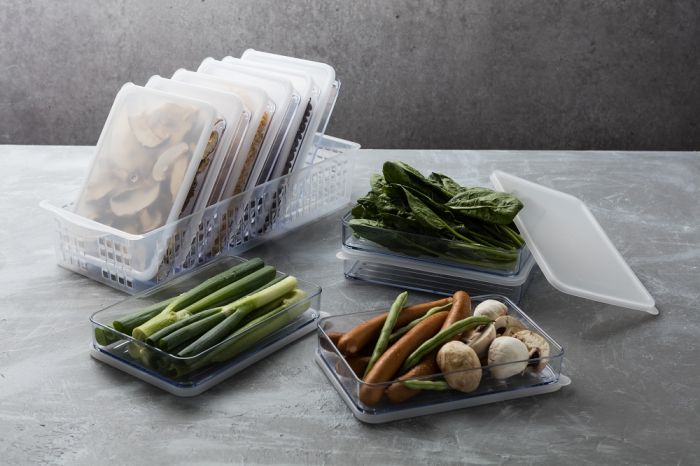 Silicook ] Fridge Food storage containers - Flat Medium set, 5pcs